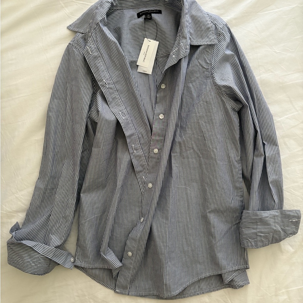 NWT Banana Republic Navy Striped Shirt